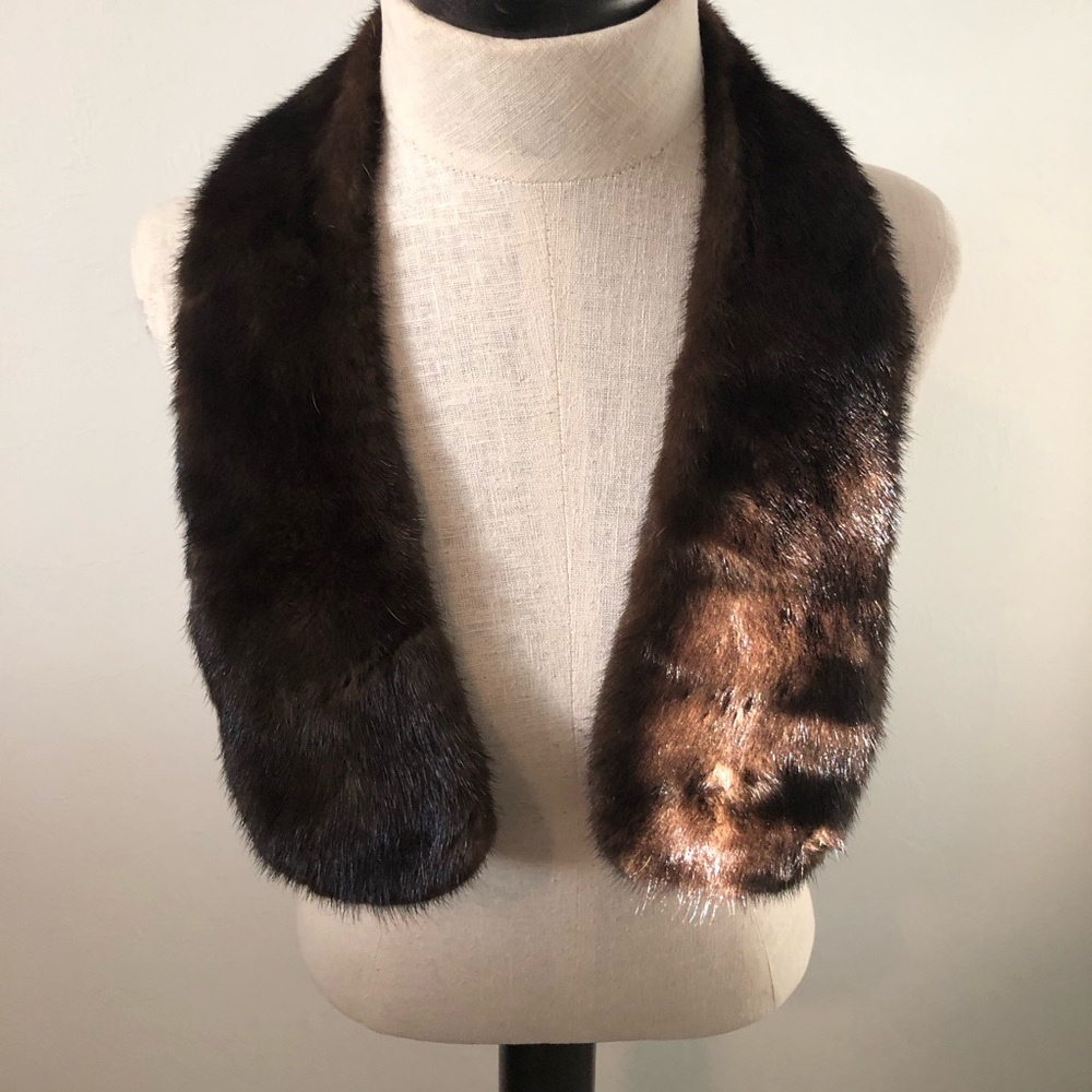 Vintage Classic Brown Mink Fur Stole Collar